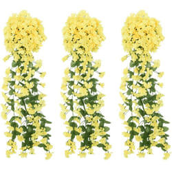 Vidaxl - Guirlandes de fleurs de Noël 3 pcs jaune 85 cm