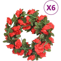 Vidaxl - Guirlandes de fleurs de Noël 6 pcs rouge 240 cm