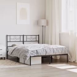 vidaXL Cadre de lit métal sans matelas avec tête de lit noir 120x190cm - 120 x 190 cm