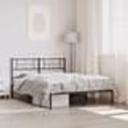vidaXL Cadre de lit métal sans matelas avec tête de lit noir 135x190cm - 135 x 190 cm