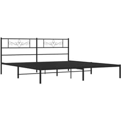 Cadre de lit métal sans matelas et tête de lit noir 180x200 cm Vidaxl
