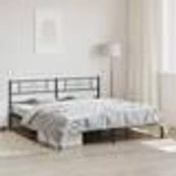 vidaXL Cadre de lit métal sans matelas avec tête de lit noir 200x200cm - 200 x 200 cm