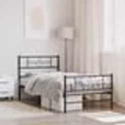 vidaXL Cadre de lit métal sans matelas avec pied de lit noir 90x200 cm - 90 x 200 cm