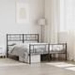 vidaXL Cadre de lit métal sans matelas avec pied de lit noir 120x200cm - 120 x 200 cm