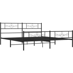 Cadre de lit métal sans matelas avec pied de lit noir 180x200cm Vidaxl
