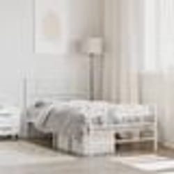 vidaXL Cadre de lit métal sans matelas avec pied de lit blanc 80x200cm - 80 x 200 cm