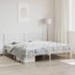 vidaXL Cadre de lit métal sans matelas et pied de lit blanc 200x200 cm - 200 x 200 cm