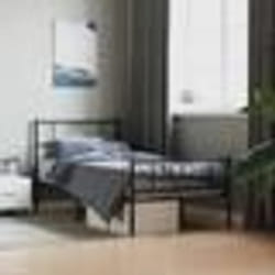 vidaXL Cadre de lit métal sans matelas et pied de lit noir 100x200 cm - 100 x 200 cm