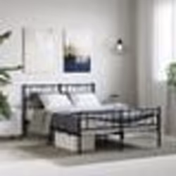 vidaXL Cadre de lit métal sans matelas avec pied de lit noir 160x200cm - 160 x 200 cm