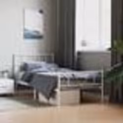 vidaXL Cadre de lit métal sans matelas avec pied de lit blanc 80x200cm - 80 x 200 cm