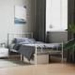 vidaXL Cadre de lit métal sans matelas avec pied de lit blanc 80x200cm - 80 x 200 cm