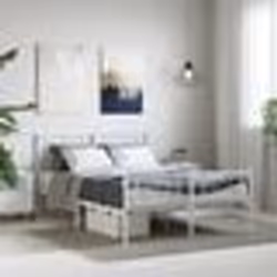 vidaXL Cadre de lit métal sans matelas et pied de lit blanc 120x190 cm - 120 x 190 cm