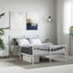 vidaXL Cadre de lit métal sans matelas et pied de lit blanc 120x190 cm - 120 x 190 cm