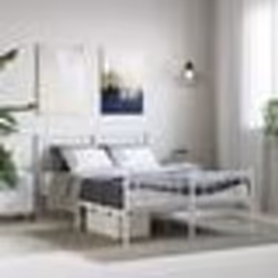 vidaXL Cadre de lit métal sans matelas et pied de lit blanc 135x190 cm - 135 x 190 cm