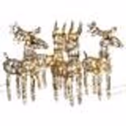 vidaXL Décorations de Noël 4 pcs rennes 160 LED blanc chaud rotin 3200674