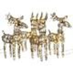 vidaXL Décorations de Noël 4 pcs rennes 160 LED blanc chaud rotin 3200674