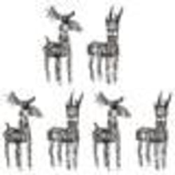 vidaXL Décorations de Noël 6 pcs rennes 240 LED blanc chaud rotin 3200675