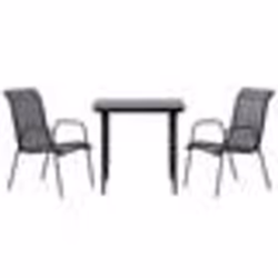 vidaXL Ensemble à manger de jardin 3 pcs noir textilène et acier