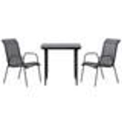 vidaXL Ensemble à manger de jardin 3 pcs noir textilène et acier