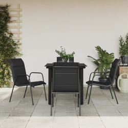 vidaXL Ensemble à manger de jardin 5 pcs noir textilène et acier