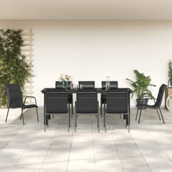 Vidaxl - Ensemble à manger de jardin 9 pcs noir textilène et acier