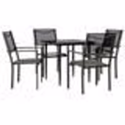vidaXL Ensemble à manger de jardin 5 pcs noir textilène et acier