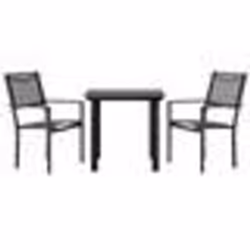 vidaXL Ensemble à manger de jardin 3 pcs noir textilène et acier