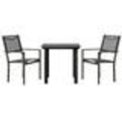 vidaXL Ensemble à manger de jardin 3 pcs noir textilène et acier