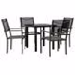 vidaXL Ensemble à manger de jardin 5 pcs noir textilène et acier