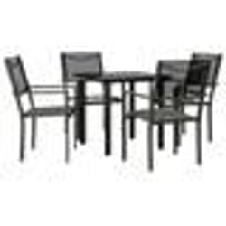 vidaXL Ensemble à manger de jardin 5 pcs noir textilène et acier
