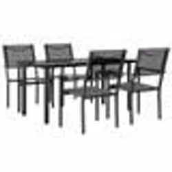 vidaXL Ensemble à manger de jardin 5 pcs noir textilène et acier