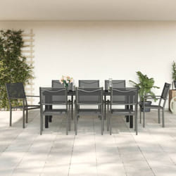Vidaxl - Ensemble à manger de jardin 9 pcs noir textilène et acier