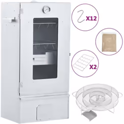 Utilisez ce fumoir multifonctionnel avec des copeaux de bois et un générateur de fumée froide pour préparer un festin et prof ...