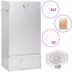 Utilisez ce fumoir multifonctionnel avec des copeaux de bois et un générateur de fumée froide pour préparer un festin et prof ...