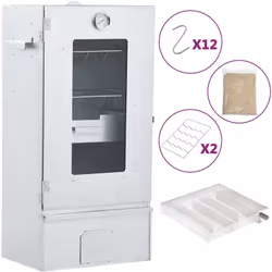 Utilisez ce fumoir multifonctionnel avec des copeaux de bois et un générateur de fumée froide pour préparer un festin et prof ...