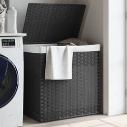 Vidaxl - Panier à linge avec 2 sections gris 53x35x57 cm résine tressée