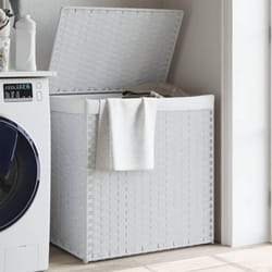 Vidaxl - Panier à linge avec 2 sections blanc 53x35x57 cm résine tressée