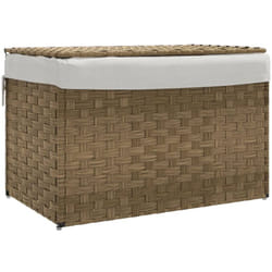 Vidaxl - Panier à linge avec couvercle 55,5x35x34 cm résine tressée