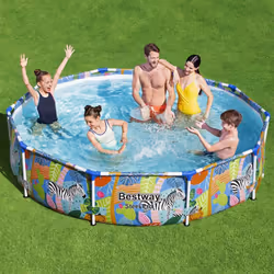 Vous vous amuserez en famille et entre amis dans cette piscine Steel Pro de la marque Bestway, dont la forme ronde offre plus ...