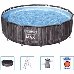 Amusez-vous bien dans votre cour arrière avec votre famille et vos amis dans cet ensemble de piscine Steel Pro MAX de la marq ...