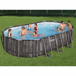 Bestway Ensemble de piscine Power Steel Ovale 488x305x107 cm