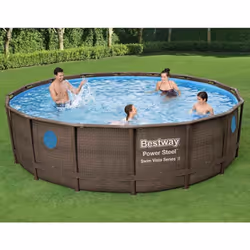 Vous vous amuserez en famille et entre amis dans cet ensemble de piscine Power Steel de la marque Bestway, dont la forme rond ...