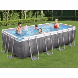 Bestway Ensemble de piscine Power Steel Rectangulaire 488x244x122 cm