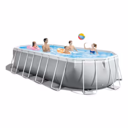 Intex 26798GN piscine hors sol Oval 18202 L Bleu, Gris