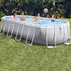 Intex 26798GN piscine hors sol Oval 18202 L Bleu, Gris - Vue supplémentaire 4
