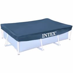 Cette couverture de piscine rectangulaire 28038 de la marque Intex garde votre piscine à l'abri de la saleté, des insectes et ...