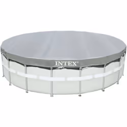 Cette couverture de piscine Deluxe 28041 de la marque Intex protège votre piscine de la saleté, des insectes et d'autres débr ...