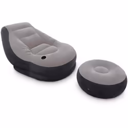 L'Ultra Lounge Relax 68564NP d'Intex, une chaise longue gonflable avec pouf, sera un excellent choix pour le camping ou se dé ...
