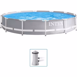 Amusez-vous dans votre cour dans cet ensemble de piscine Prism Frame Premium de la marque Intex ! Le revêtement de chaque pis ...