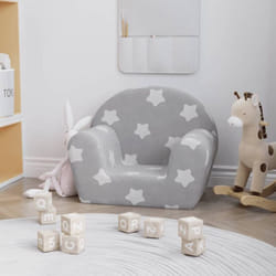 Vidaxl - Canapé pour enfants gris clair avec étoiles peluche douce